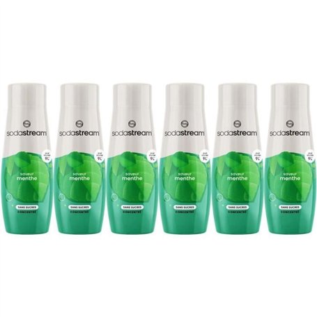 Concentrés SODASTREAM - Lot de 6 concentrés Menthe sans sucres - Jusqu'a 54L de boissons - 440 ml