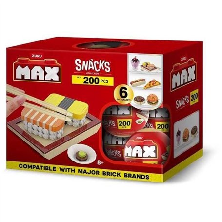 Set de construction - ZURU - Snack - 200 pieces max - 6 snacks - Burger, glace ou sushi
