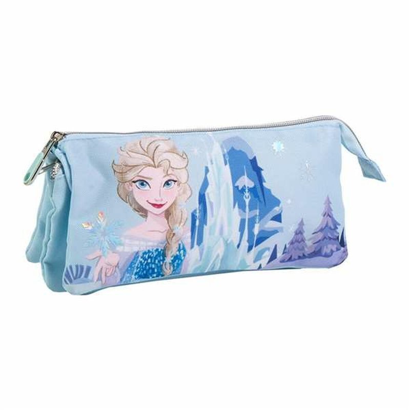 Trousse Fourre-Tout Triple Frozen Bleu clair Light Blue 2,2 x 1,1 x 22,5 cm