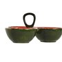 Bol pour Apéritifs Home ESPRIT Rouge Vert Grès Pastèque 23 x 22 x 10,5 cm