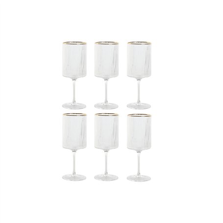 Set de Verres Home ESPRIT Transparent Doré Verre 400 ml (6 Unités)