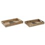 Jeux de plateaux Home ESPRIT Naturel Bois de manguier 43,5 x 27 x 5,5 cm (2 Unités)
