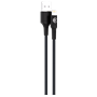 Câble Tissé USB A / Lightning 2.4A 1.2m FastCharge 12W Noir Bigben