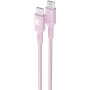 Câble Tissé USB C / USB C 3A 1.2m PD 60W Rose Bigben
