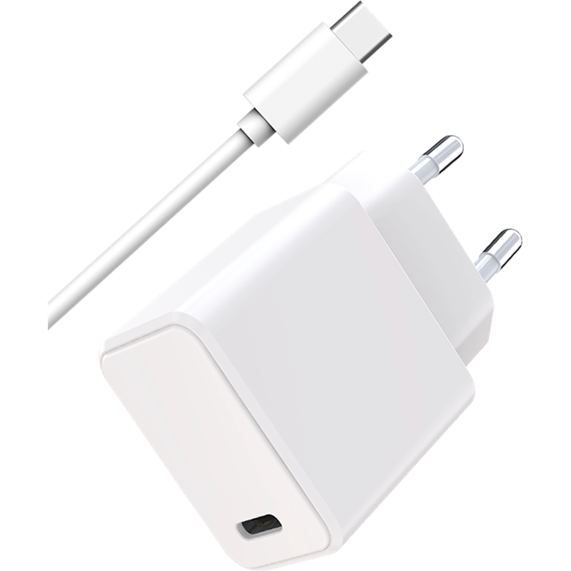 Kit Chargeur USB C 20W + Câble USB C / USB C 1m Blanc WOW