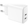 Chargeur 2 USB C 40W (20+20W) Power Delivery Blanc WOW