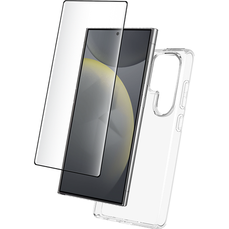 Pack 2 en 1 Coque Samsung Galaxy S25 Ultra Souple Transparente + Protège écran 2.5D + SmartFrame - Certifié GRS Bigben