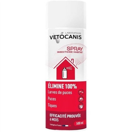 Spray anti-parasitaires - VETOCANIS - Anti-Puces, Anti-Tiques pour Habitat