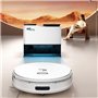 Robot Aspirateur Laveur connecté avec base de vidage - EZICLEAN All In One Z15 Pro - 10 000 Pa - 1,5 L - Blanc
