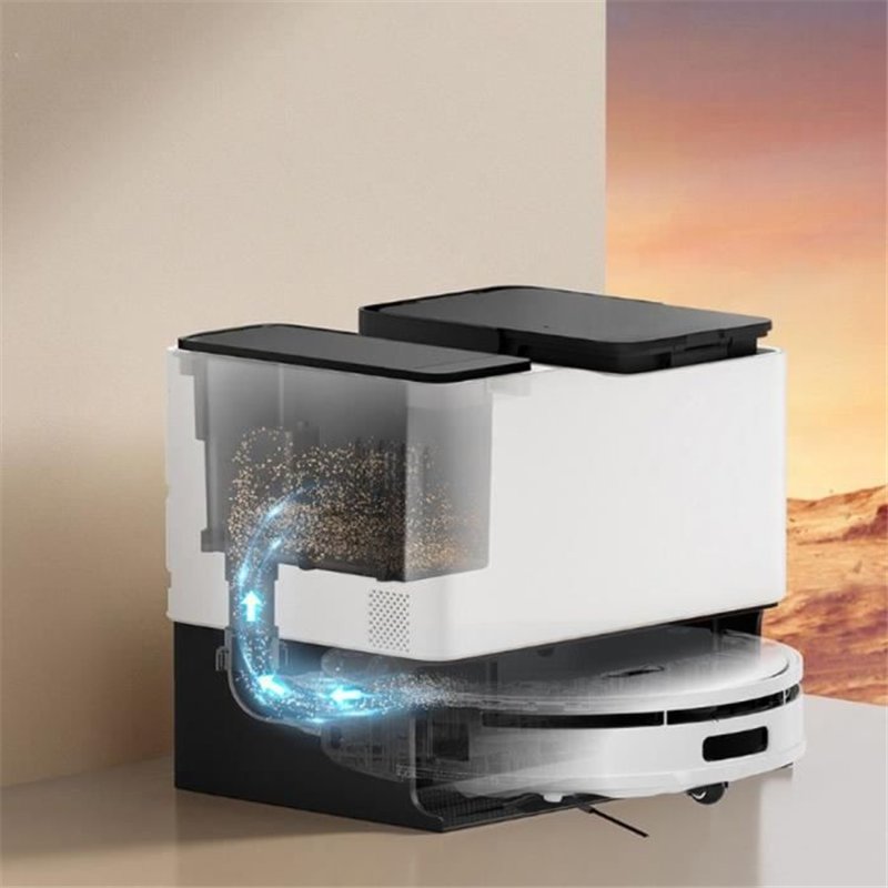 Image secondaire de Robot Aspirateur Laveur connecté avec base de vidage - EZICLEAN All In One Z15 Pro - 10 000 Pa - 1,5 L - Blanc