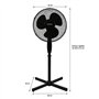 Ventilateur de pied - OCEANIC - 45 W - Ø 41 cm - 3 vitesses - Oscillant - Inclinable - Noir