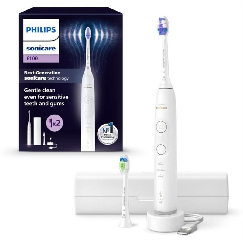 Brosse a dents - PHILIPS - HX7410/02 - Sonicare - Serie 6500 - Blanc - Électrique