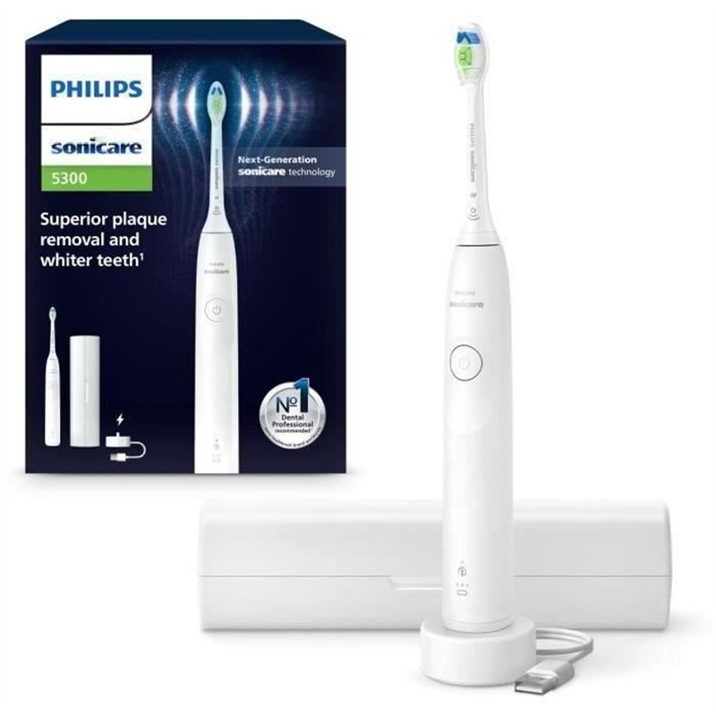 Brosse a dents - PHILIPS - HX7108/02 - Sonicare - Serie 5300 - Blanc - Eléctrique