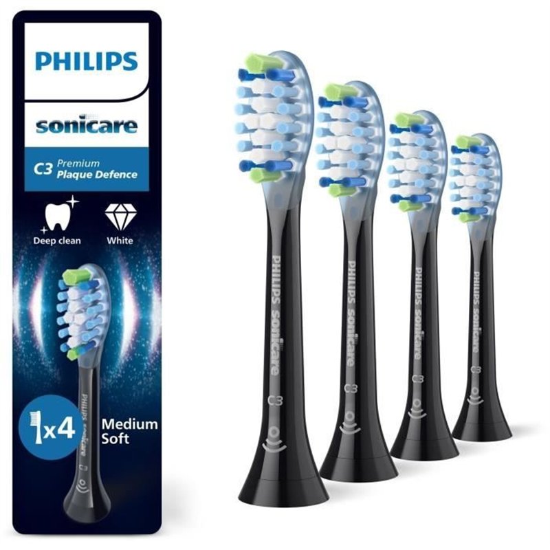 Lot de 4 têtes de brosse - PHILIPS - HX9044/88 - C3 black