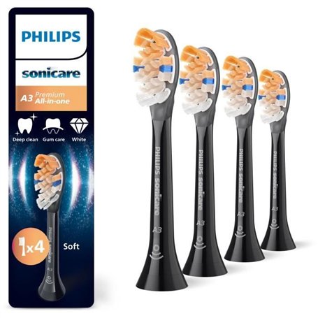 Lot de 4 tetes de brosse - PHILIPS - HX9094/88 - A3 black