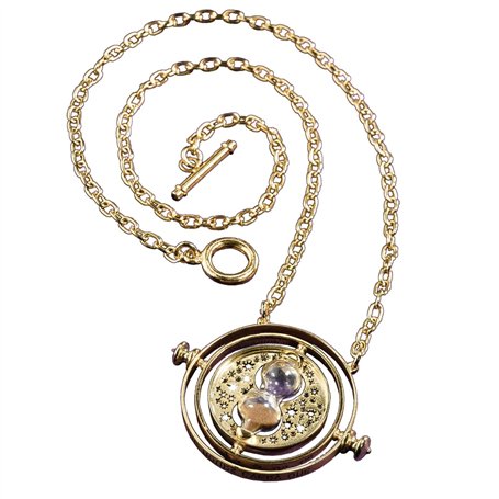 The Noble Collection Harry Potter Hermione’s Time Turner 24K Gold Plated - 1.4in (3.5cm) Includes 18" Chain & Display Box - Harr