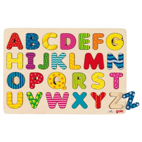 Goki - 2041624 - Puzzle En Bois - Alphabets - 26 Pièces