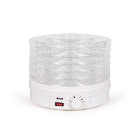 Livoo, Déshydrateur DOM202 – 245W, 5 plateaux Ø 33 cm, thermostat ajustable, compatible lave-vaisselle