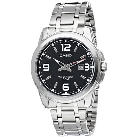 Casio - MTP-1314D-1A - Classic - Montre Homme - Quartz Analogique - Cadran Noir - Bracelet Acier Gris