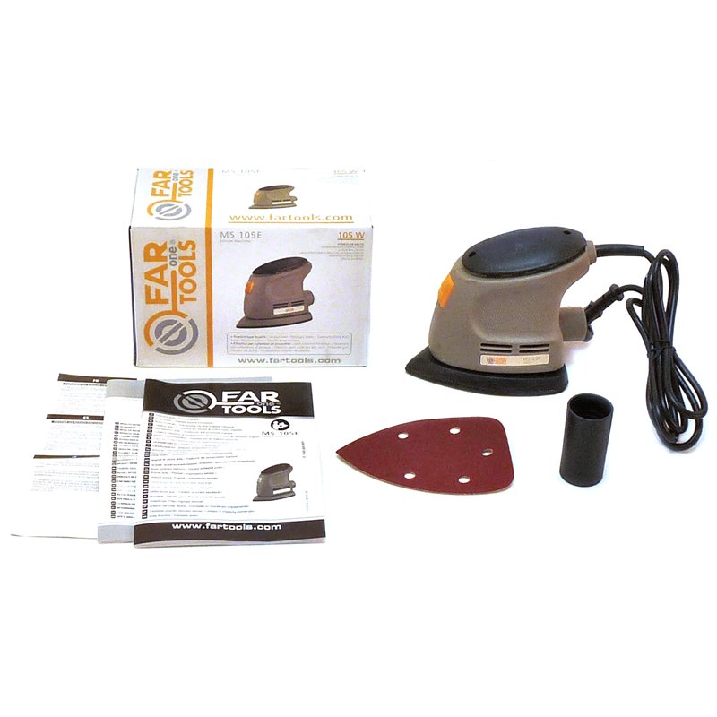 Image secondaire de Fartools One Ponceuse Delta 105W 140x140x80mm, fixation autoagrappante, vibration 11000tr/min, collecteur de poussières
