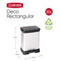 CURVER Poubelle Rectangulaire à Pédale Decobin 30L - Fermeture Douce - Aspect Métal - Pour Cuisine, Bureau, Salle de Bain - 39x2