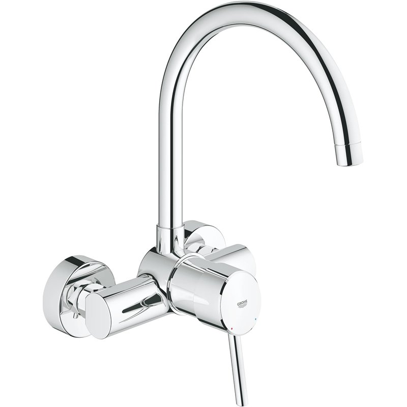 Grohe Robinet de Cuisine Concetto Plage de Rotation de 360° Bec Haut Supersteel Fixation Murale 32667001 (Import Allemagne)