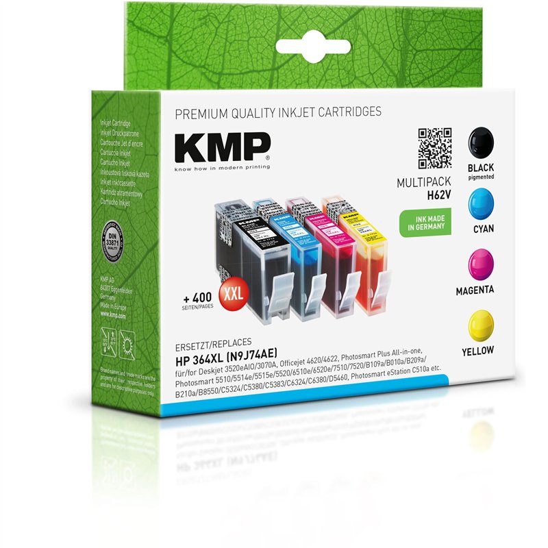 KMP 1712,0005 Cartouche d'encre Noir, Bleu, Rose, Jaune
