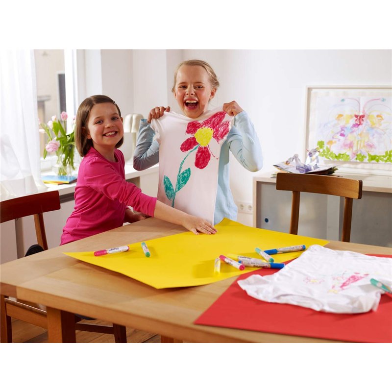 Image secondaire de edding 17 FUNTASTICS TEXTILE FUN Marqueur pour textiles pour enfants - jaune, marron, bleu, rouge, vert - 5 stylos - pointe rond