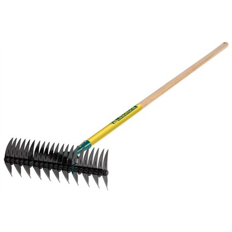 Leborgne, Scarificateur 32 Dents avec Manche, Modèle 460321, Outil de Jardinage en Acier, Idéal pour Aérer et Éliminer la Mousse