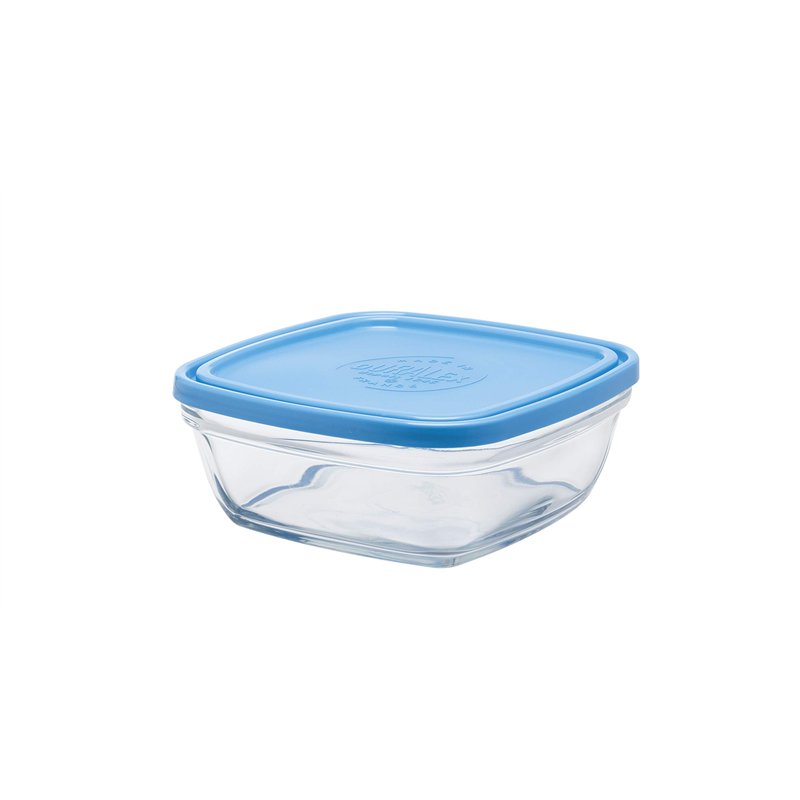 Duralex - Saladier Carre 17cm avec couvercle Bleu Lys