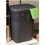 DEA Home 143659 Rattan 60 Coffre à Linge avec Couvercle Polypropylène Anthracite 42 x 33 x 58 cm