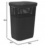DEA Home 143659 Rattan 60 Coffre à Linge avec Couvercle Polypropylène Anthracite 42 x 33 x 58 cm