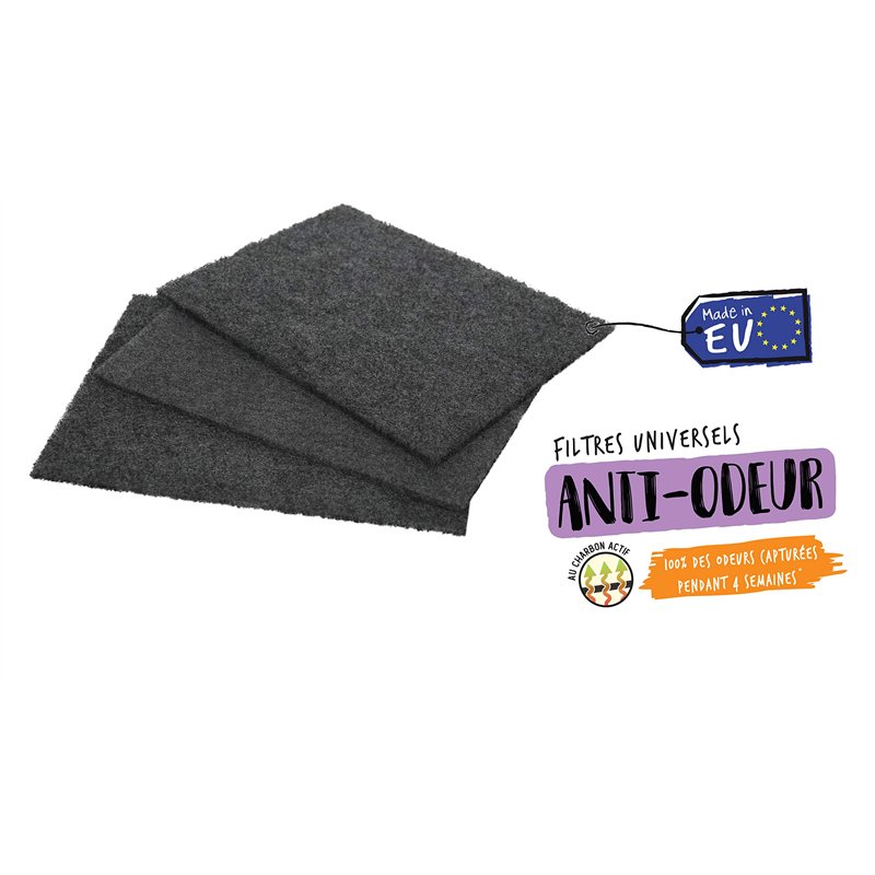 Image secondaire de Aimé | Filtres Litière Chat Anti-Odeurs au Charbon Actif Adaptables pour Tous les Bacs à Litière|15x20cm Lot x3 | Absorbeurs d'O