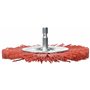 TIVOLY XT20222000778 - Cepillo CIRCULAR para taladro, hilos nylon rojo, decapado de madera diametro 100 mm grano 80