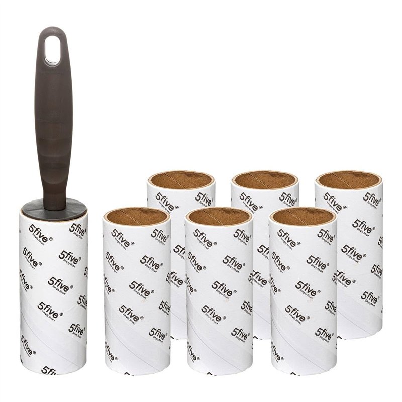 5five - brosse à vêtements 6 recharges gris