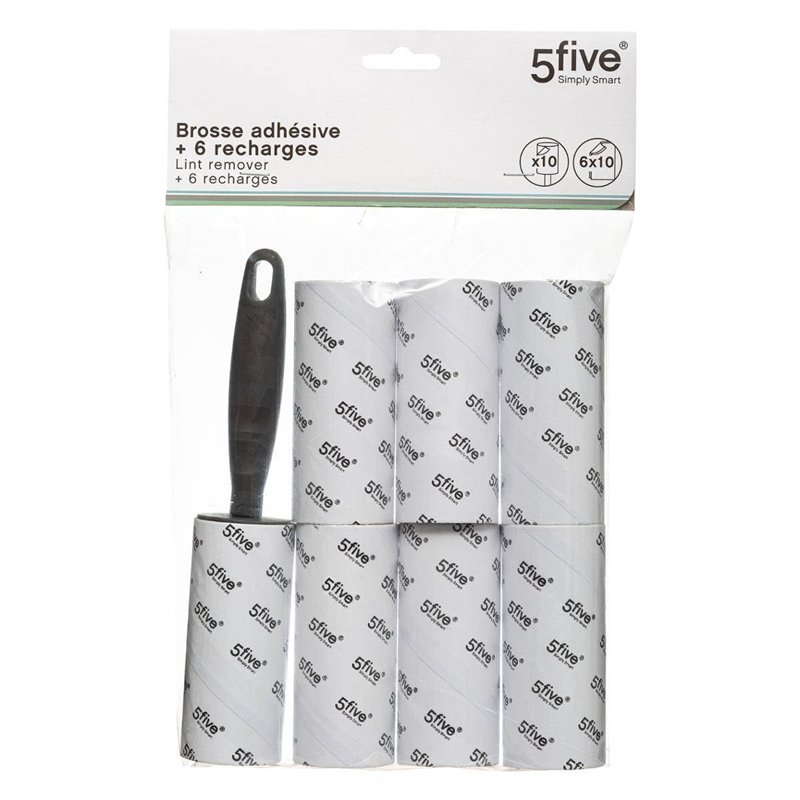 Image secondaire de 5five - brosse à vêtements 6 recharges gris