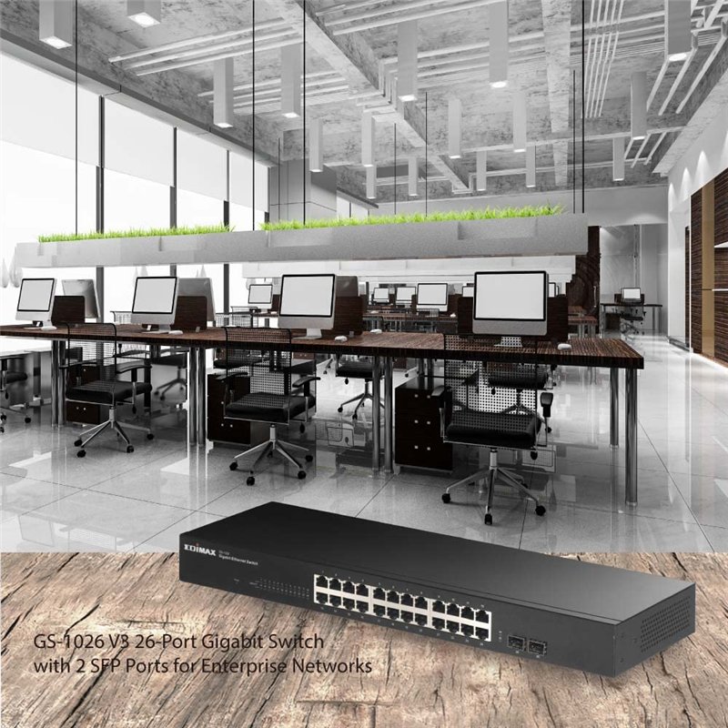 Image secondaire de Edimax GS-1026 V3 - Commutateur Gigabit à 26 Ports avec 2 Ports SFP