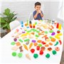KidKraft 115 Pièces Ensemble de Jouets de Cuisine Tasty Treats, Accessoire pour Dinette, Fruits légumes factices, Accessoires en