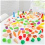 KidKraft 115 Pièces Ensemble de Jouets de Cuisine Tasty Treats, Accessoire pour Dinette, Fruits légumes factices, Accessoires en
