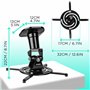 Duronic PB01XB Support pour Vidéoprojecteur Plafond | Rotatif 360° Inclinable 180° et Pivotant 180° | Charge maximale de 10 kg |