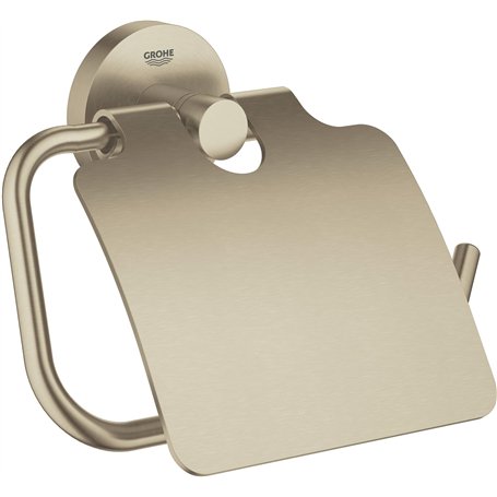Grohe 40367EN1 | Essentials Support pour Rouleau de Papier Toilet te W/Coque, Nickel Brossé