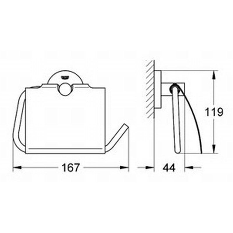 Image secondaire de Grohe 40367EN1 | Essentials Support pour Rouleau de Papier Toilet te W/Coque, Nickel Brossé