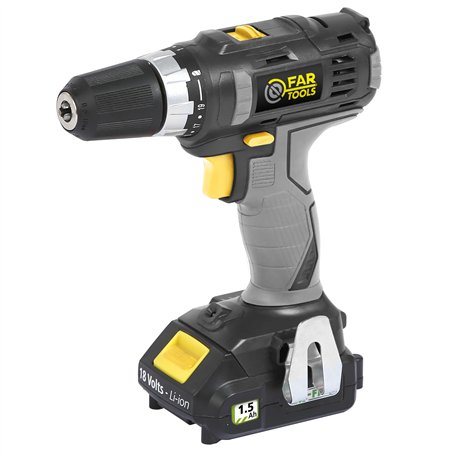 Fartools XF-DRILL XF-DRILL Perceuse/Visseuse sans fil 18V 2 batteries 1,5&3,0Ah Li-ion, 33Nm max, mandrin 10mm, chargeur rapide&