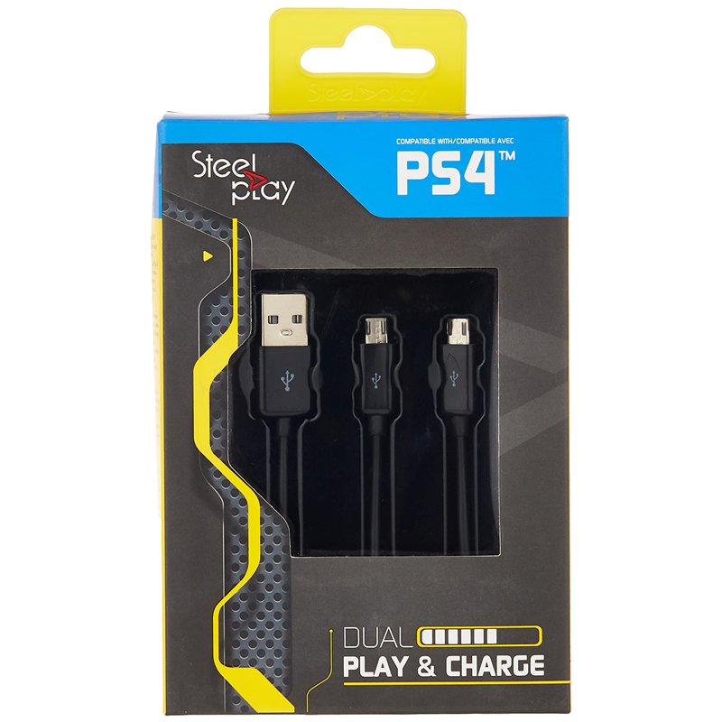 Image secondaire de Steelplay - Câble de charge USB pour manette PS5, câble de charge USB rapide de type C compatible avec les manettes Sony PS4 - N