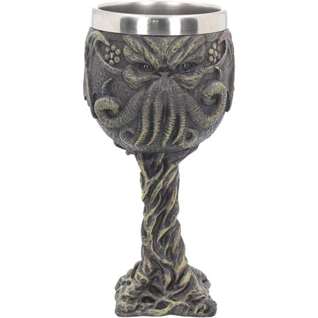 Nemesis Now Cthulhu's Thirst Gobelet 21cm Vert, Résine avec insert en acier inoxydable