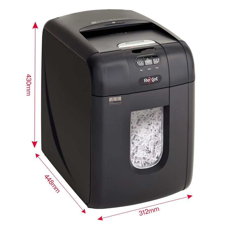 Image secondaire de Rexel Auto+ 130X destructeur de papier Destruction croisée 22,5 cm 60 dB Noir - Destructeurs de papier (Destruction croisée, 22,