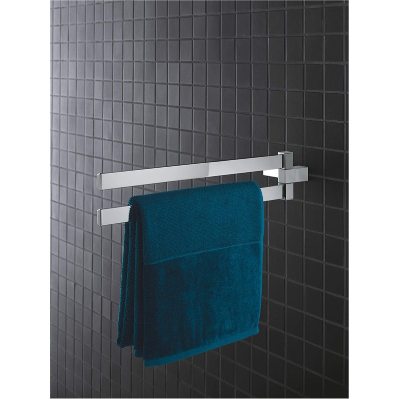 Image secondaire de GROHE 40768000 Double Barre Porte Serviette Selection Cube, Chrome