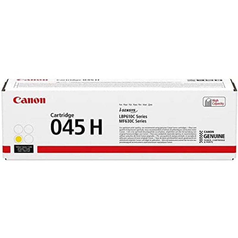 Canon Cartouche de Toner 045H Y - Jaune - Haut Rendement Noir