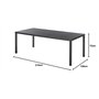 Hespéride - Table de Jardin Rectangulaire Piazza Gris Graphite - 8 Places - Aluminium Traité Epoxy Antirouille