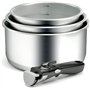 Backen 191199, Set de Casseroles 16,18,20cm, Inox, 4 Pièces, Tous Feux dont Induction, 1poignée amovible, Empilable, Compatible 